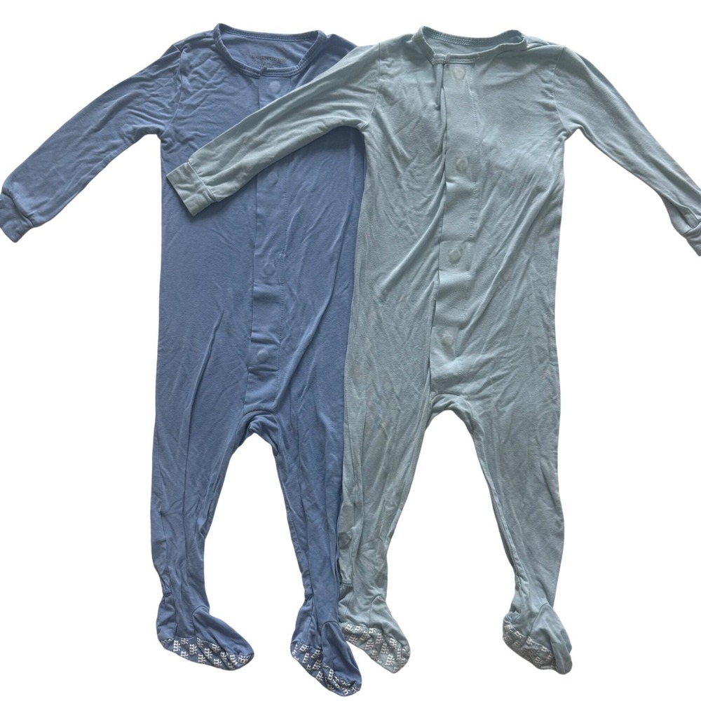 Magnetic Me 9-12 Months Magnetic Footie Sleepers Set of 2 Blue Green Modal